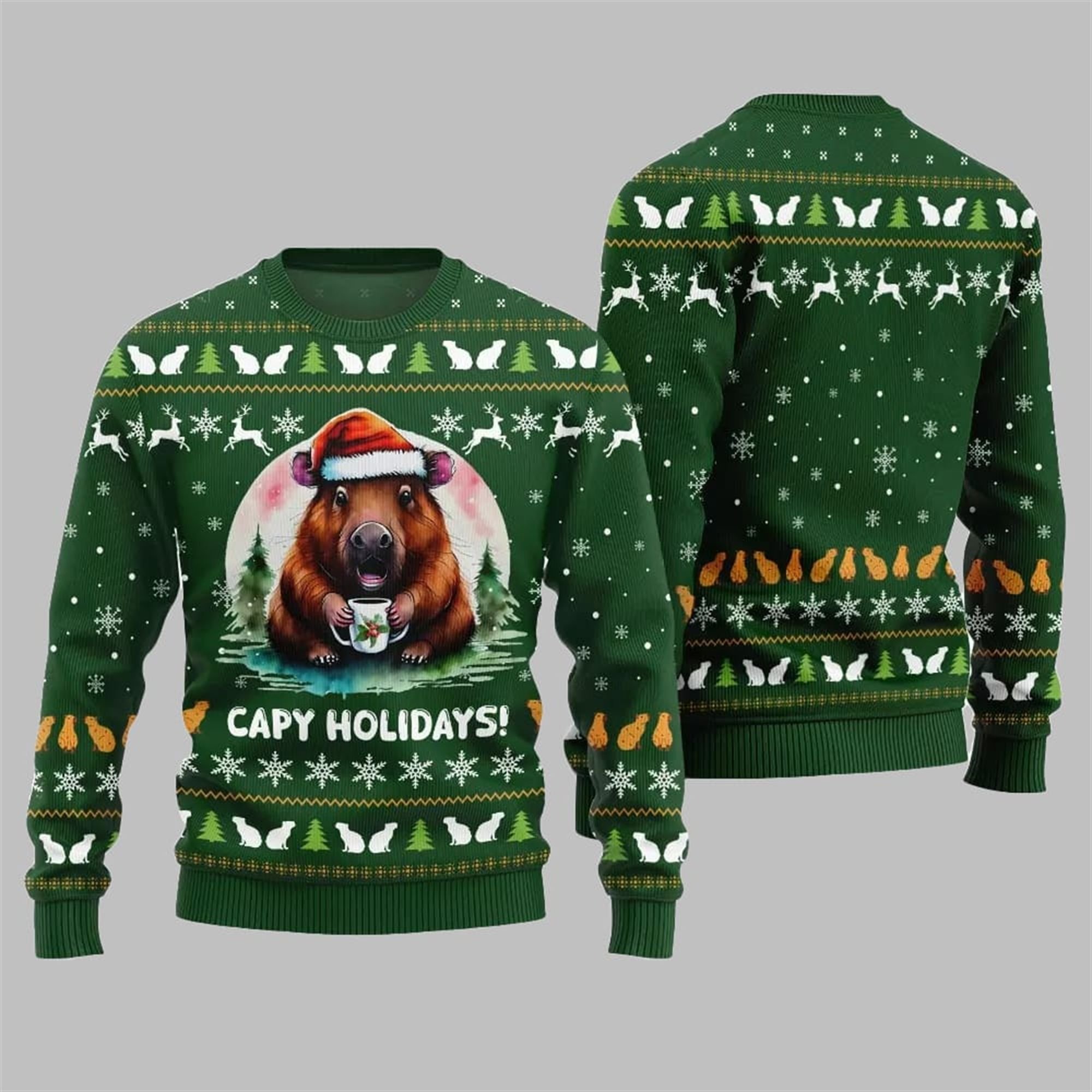 2025 Christmas Capy Holidays Ugly Sweater - Grishko.com