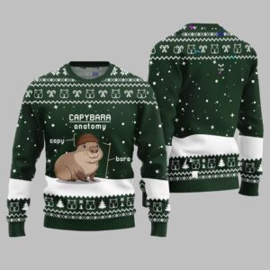 2025 Christmas Capybara Anatomy Ugly Christmas Sweater - Grishko.com