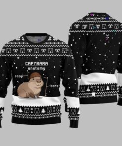 Alternative view of 2025 Christmas Capybara Anatomy Ugly Christmas Sweater  