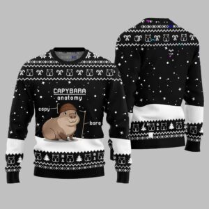 Alternative view of 2025 Christmas Capybara Anatomy Ugly Christmas Sweater - Grishko.com