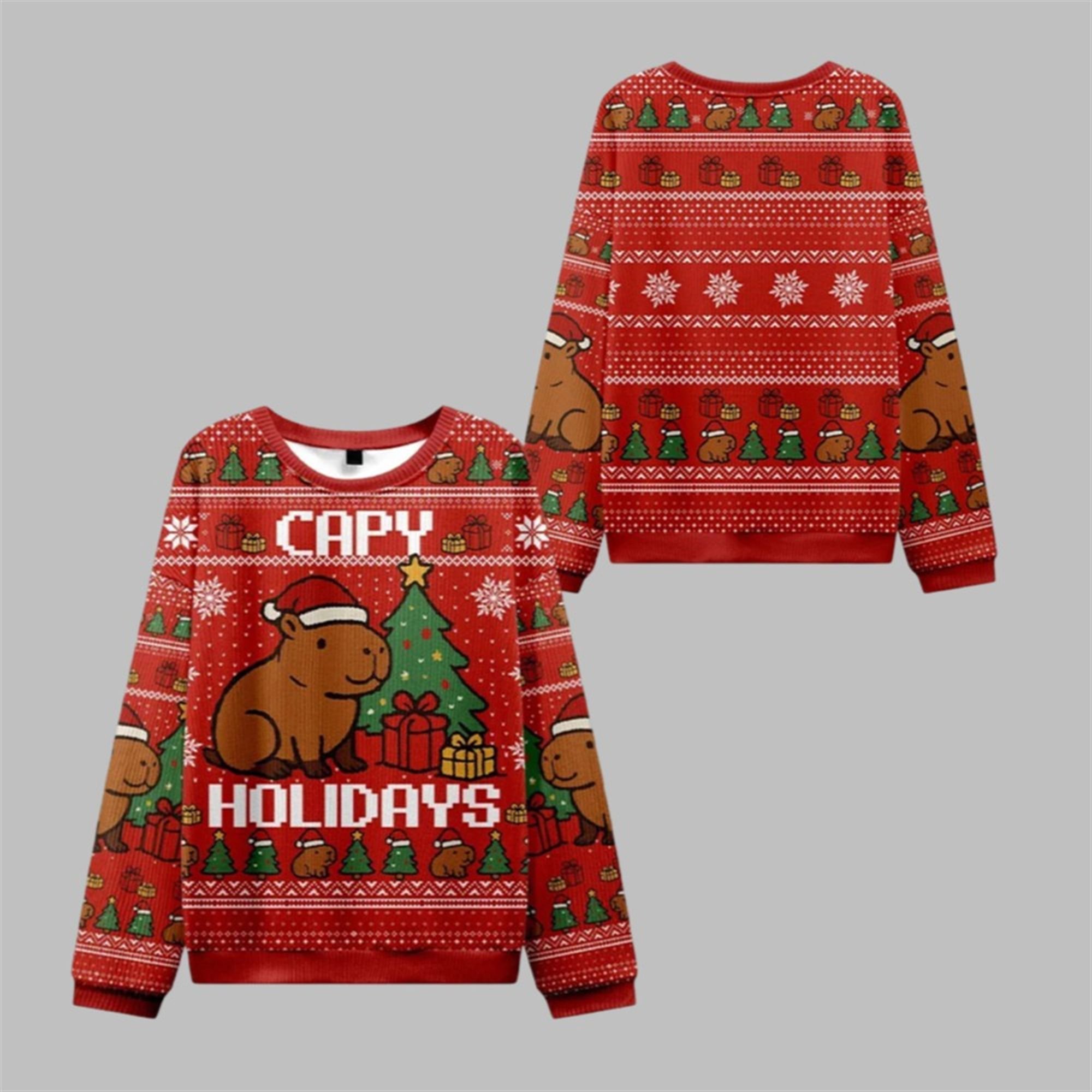 2025 Christmas Capybara Celebration Ugly Sweater - Grishko.com