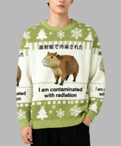 Alternative view of 2025 Christmas Capybara Contaminated With Radiation Ugly Sweater  