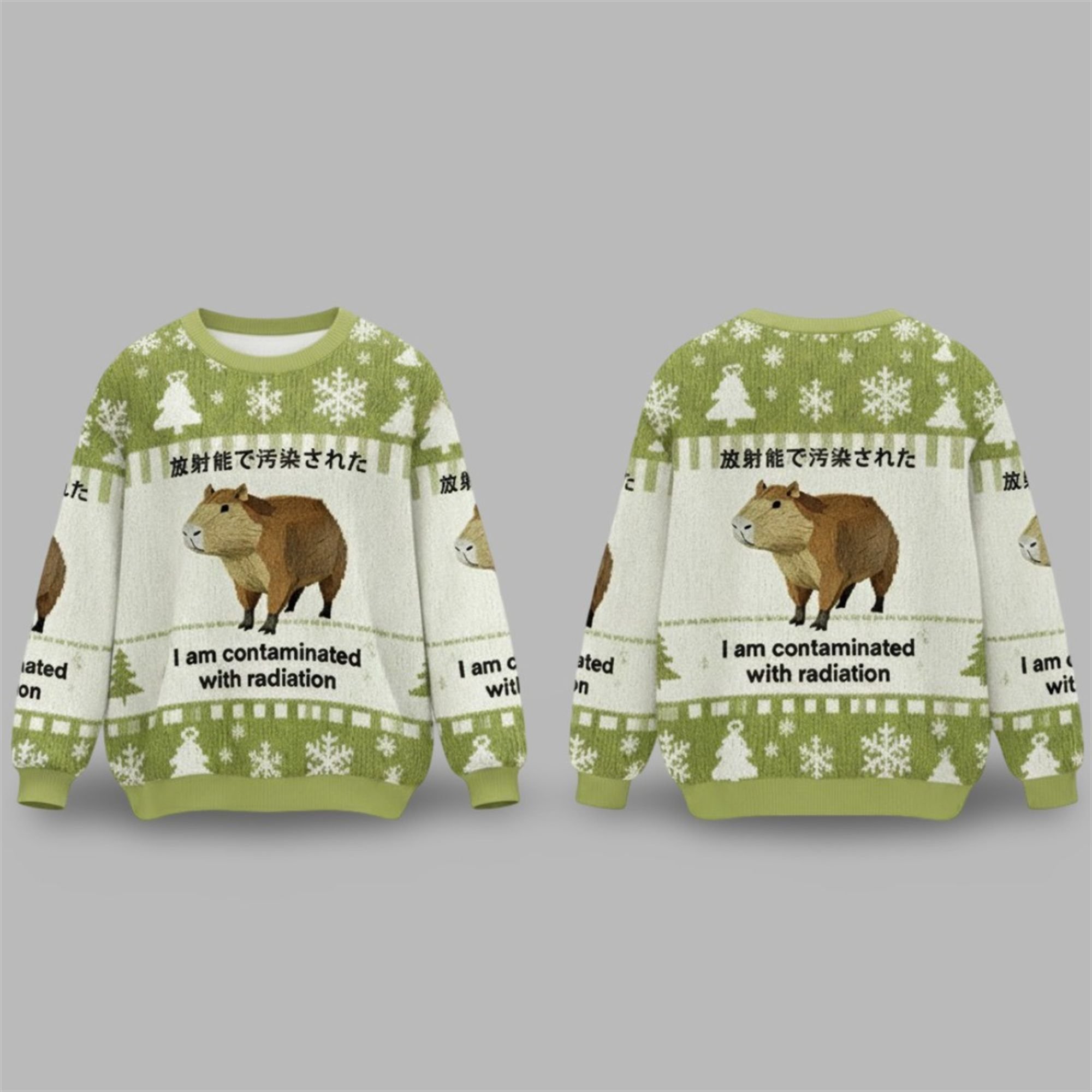 2025 Christmas Capybara Contaminated With Radiation Ugly Sweater - Grishko.com