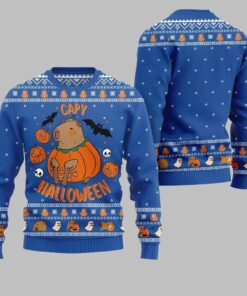 Alternative view of 2025 Christmas Capybara Halloween Ugly Christmas Sweater  