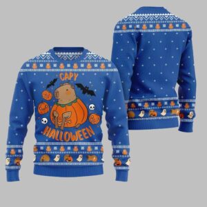 Alternative view of 2025 Christmas Capybara Halloween Ugly Christmas Sweater - Grishko.com