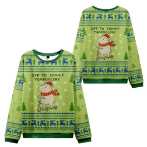 Alternative view of 2025 Christmas Capybara Is Ready To Do Something Bad Ugly Sweater - Grishko.com