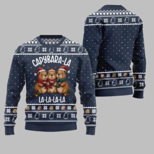 Alternative view of 2025 Christmas Capybara La La La Ugly Christmas Sweater - Grishko.com