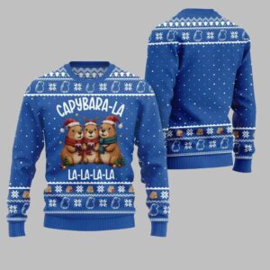 2025 Christmas Capybara La La La Ugly Christmas Sweater - Grishko.com