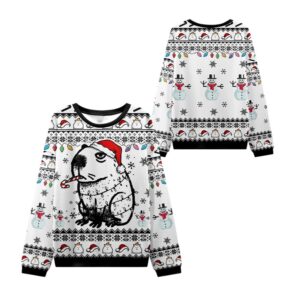 Alternative view of 2025 Christmas Capybara Smoking Ugly Sweater - Grishko.com