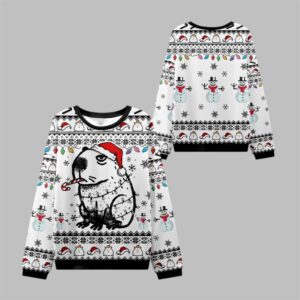 2025 Christmas Capybara Smoking Ugly Sweater - Grishko.com