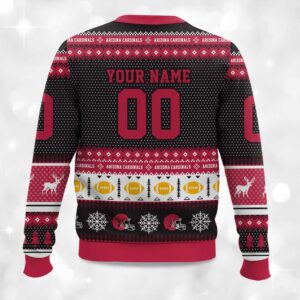Alternative view of 2025 Christmas Cardinals Personalized Ugly Sweater