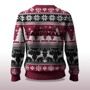 Alternative view of 2025 Christmas Cardinals Reindeer Football Ugly Sweater