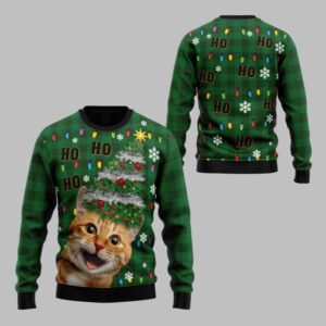 2025 Christmas Cat Christmas Tree Ugly Christmas Sweater - Grishko.com