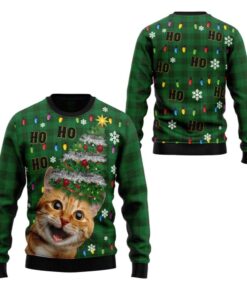 Alternative view of 2025 Christmas Cat Christmas Tree Ugly Christmas Sweater  