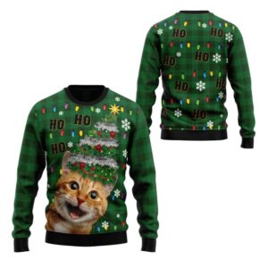Alternative view of 2025 Christmas Cat Christmas Tree Ugly Christmas Sweater - Grishko.com