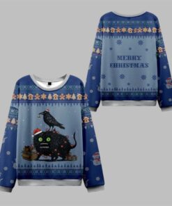 2025 Christmas Cat Crow Unite Ugly Sweater  