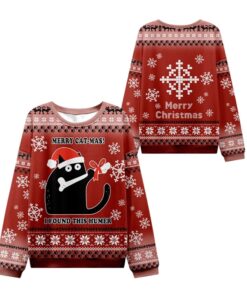 Alternative view of 2025 Christmas Cat Found A Bone Gift Ugly Sweater  