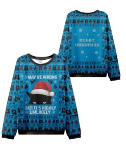 Alternative view of 2025 Christmas Cat I May Be Wrong Ugly Sweater  