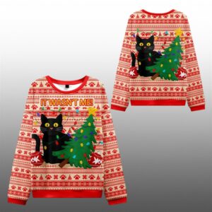 2025 Christmas Cat It Wasn't Me Ugly Sweater - Grishko.com