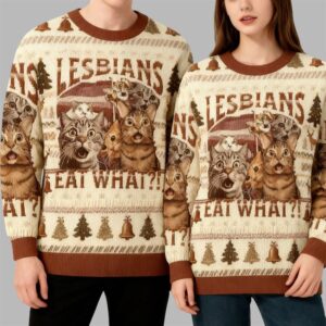 Alternative view of 2025 Christmas Cat Lesbians Eat What Ugly Sweater - Grishko.com