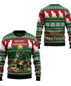 Alternative view of 2025 Christmas Cat Meowy Christmas Ugly Christmas Sweater  