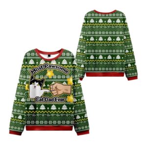 Alternative view of 2025 Christmas Cat Mom And Dad Ugly Sweater - Grishko.com