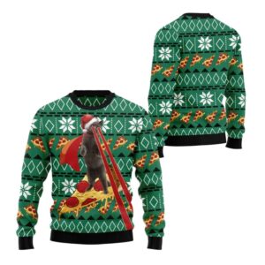 Alternative view of 2025 Christmas Cat Pizza Ugly Christmas Sweater - Grishko.com