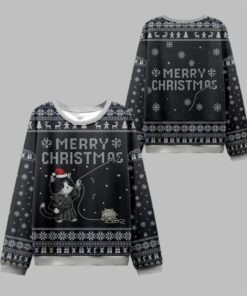 2025 Christmas Cat String Pull Ugly Sweater  
