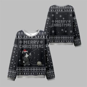 2025 Christmas Cat String Pull Ugly Sweater - Grishko.com