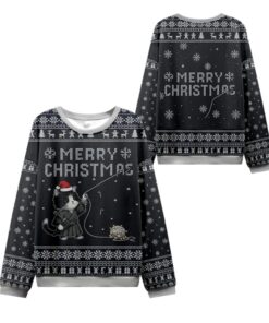 Alternative view of 2025 Christmas Cat String Pull Ugly Sweater  
