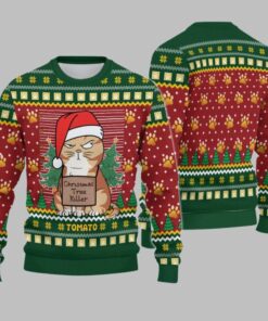 2025 Christmas Cat Tree Kille Ugly Sweatshirt  