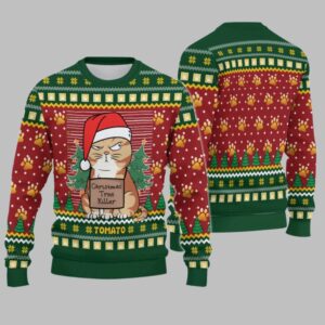 2025 Christmas Cat Tree Kille Ugly Sweatshirt - Grishko.com