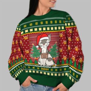 Alternative view of 2025 Christmas Cat Tree Kille Ugly Sweatshirt - Grishko.com