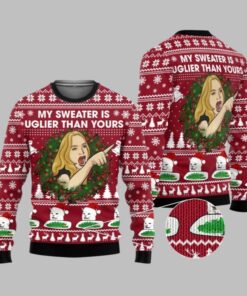 2025 Christmas Cat Woman My Sweater Is Uglier Than Yours Ugly Sweater  