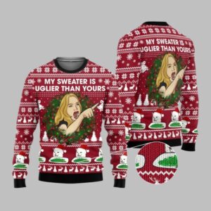 2025 Christmas Cat Woman My Sweater Is Uglier Than Yours Ugly Sweater - Grishko.com