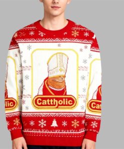 Alternative view of 2025 Christmas Cattholic Cat Ugly Christmas Sweater  