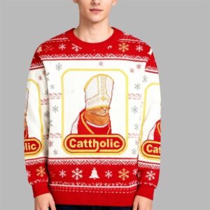 Alternative view of 2025 Christmas Cattholic Cat Ugly Christmas Sweater - Grishko.com