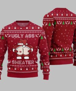 Alternative view of 2025 Christmas Caught Kissing Santa Ugly Christmas Sweater  