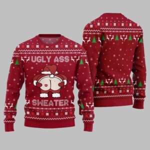 Alternative view of 2025 Christmas Caught Kissing Santa Ugly Christmas Sweater - Grishko.com