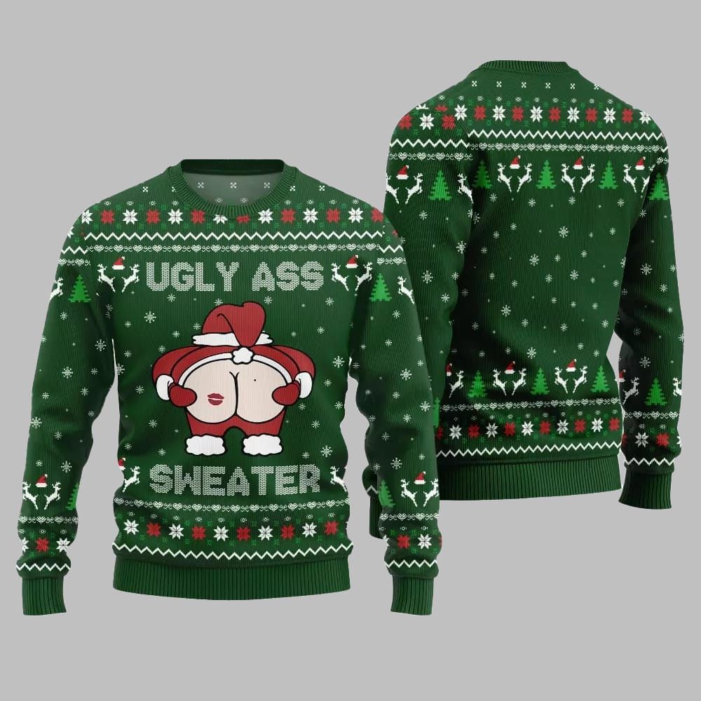 2025 Christmas Caught Kissing Santa Ugly Christmas Sweater - Grishko.com