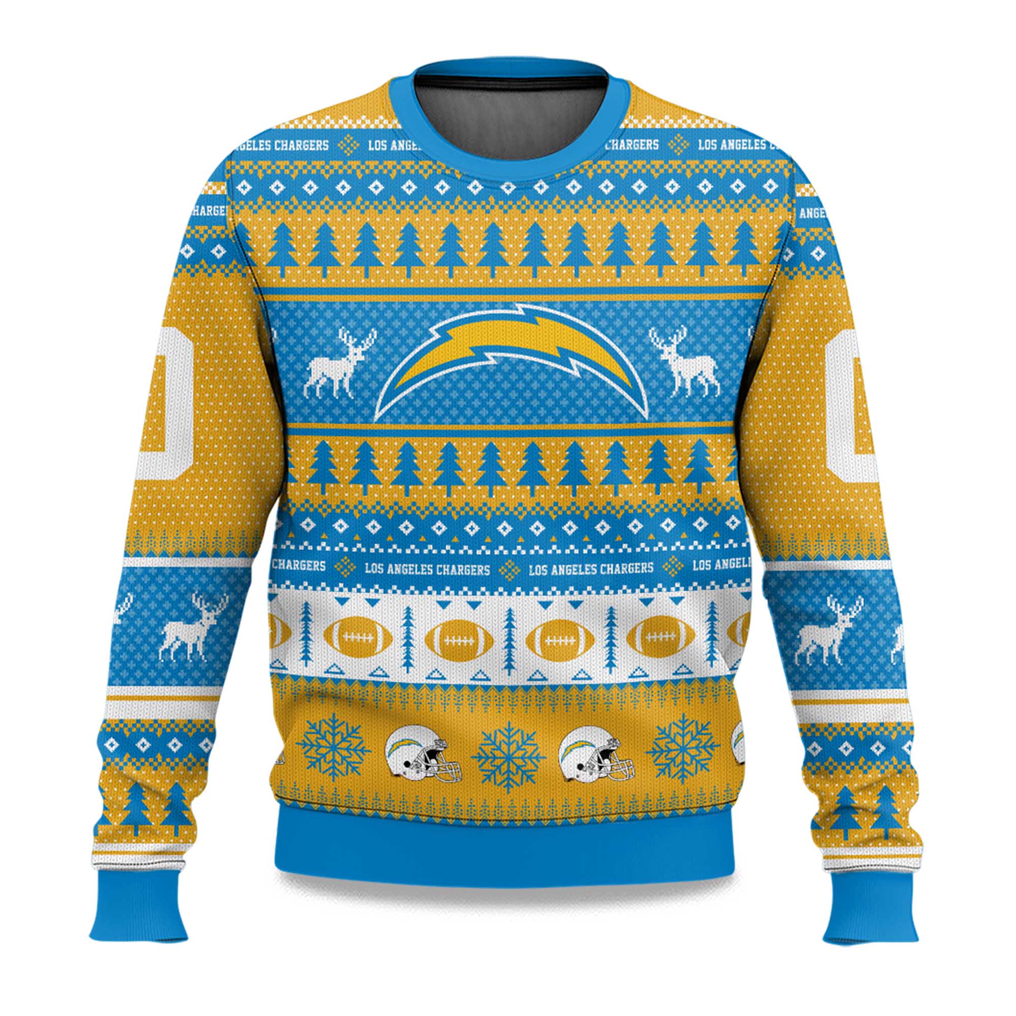 2025 Christmas Chargers Personalized Ugly Sweater