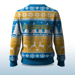 Alternative view of 2025 Christmas Chargers Reindeer Football Ugly Sweater