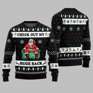 Alternative view of 2025 Christmas Check Out My Huge Sack Santa Ugly Christmas Sweater - Grishko.com