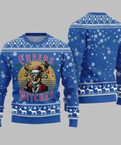 2025 Christmas Cheer Reindeer Bitches Ugly Christmas Sweater  