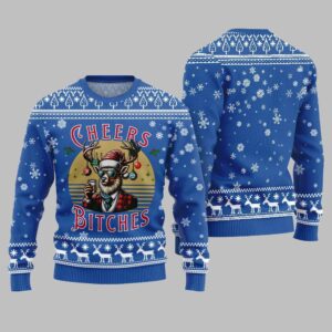 2025 Christmas Cheer Reindeer Bitches Ugly Christmas Sweater - Grishko.com