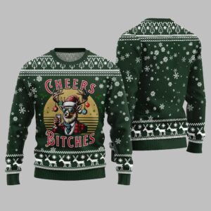 Alternative view of 2025 Christmas Cheer Reindeer Bitches Ugly Christmas Sweater - Grishko.com