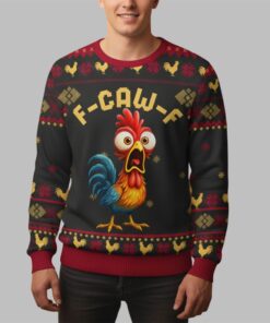 Alternative view of 2025 Christmas Chicken F Caw F Ugly Sweater  