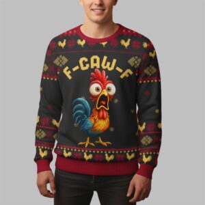 Alternative view of 2025 Christmas Chicken F Caw F Ugly Sweater - Grishko.com