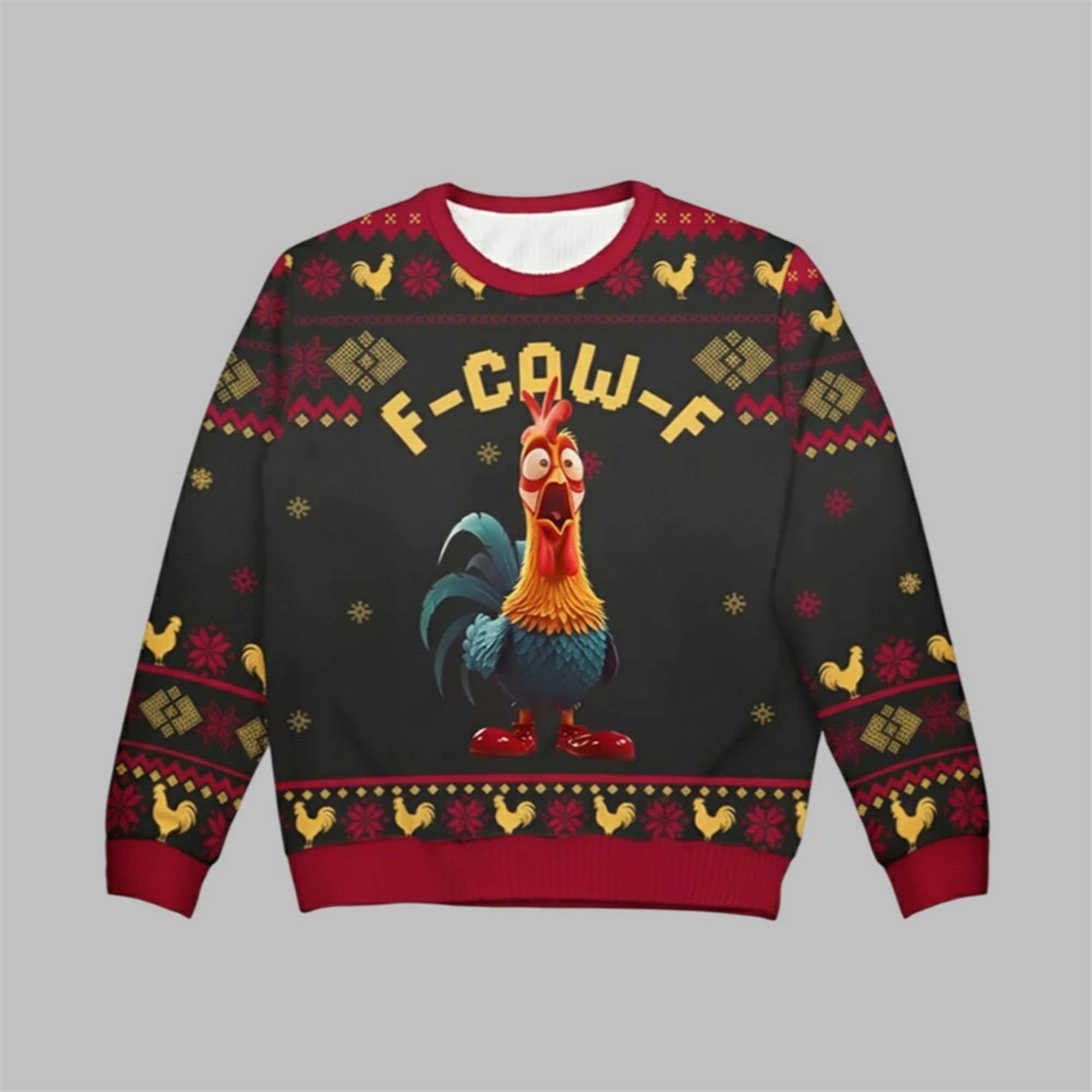 2025 Christmas Chicken F Caw F Ugly Sweater - Grishko.com