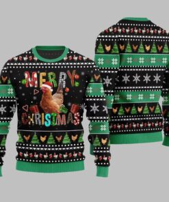 Alternative view of 2025 Christmas Chicken Merry Christmas Ugly Christmas Sweater  